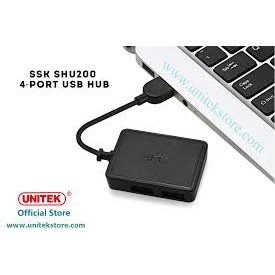 Hub USB 4 cổng 2.0 SSK SHU 200- Bộ Mở Rộng Thêm 4 Cổng USB- Chính Hãng 100%