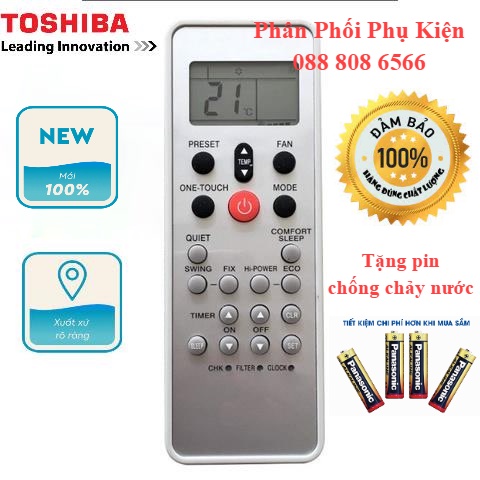 [BẢO HÀNH 1 ĐỔI 1] ĐIỀU KHIỂN ĐIỀU HÒA TOSHIBA WC-L03SE (XÁM-KHÔNG NẮP) - HÀNG CAO CẤP