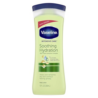 Dưỡng Thể Giữ Ẩm Da Chứa Nha Đam Vaseline Intensive Care hand and body lotion Soothing Hydration 295ml (Mỹ)
