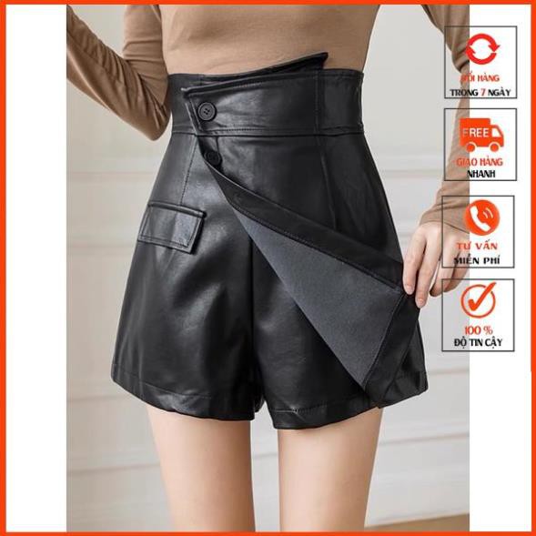 [QUATANG-KTYTT]  Quần Váy Da Nữ Lưng Cao Thời Trang m333