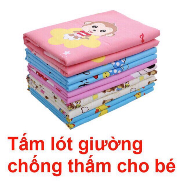 Miếng Lót Chống Thấm Cotton In Hình Size Bé 50*70cm