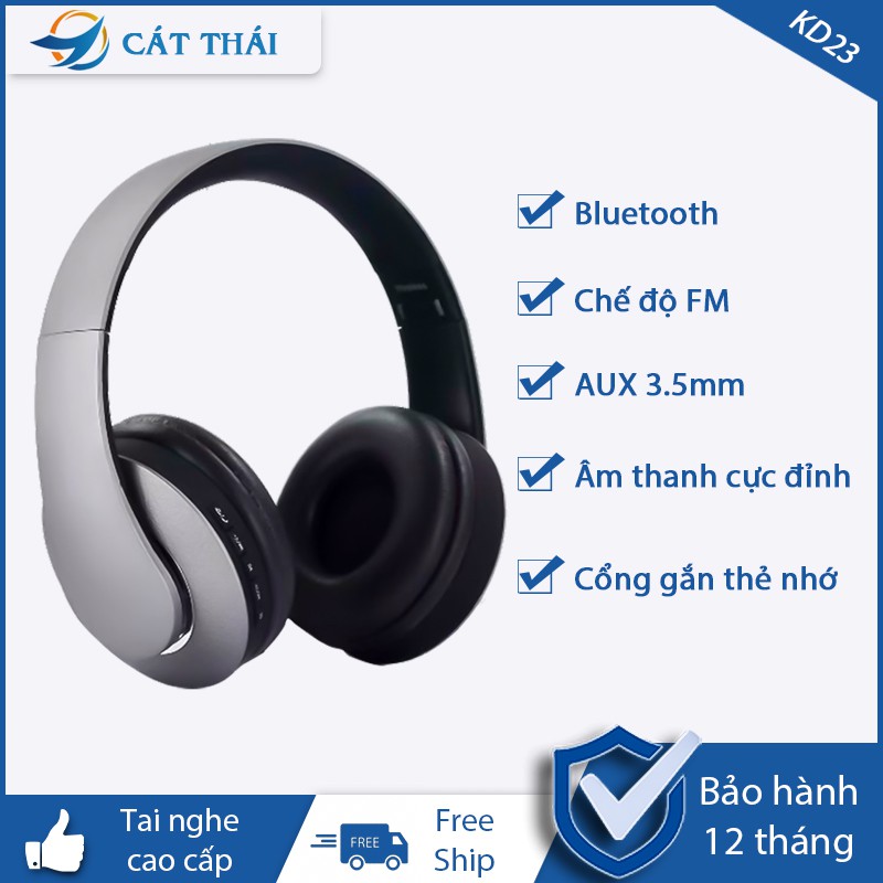 Tai nghe bluetooth 4.2 chụp tai không dây, tai nghe over-ear 2 in 1 tai nghe wireless KD23 Hands Free Mic dùng được cho