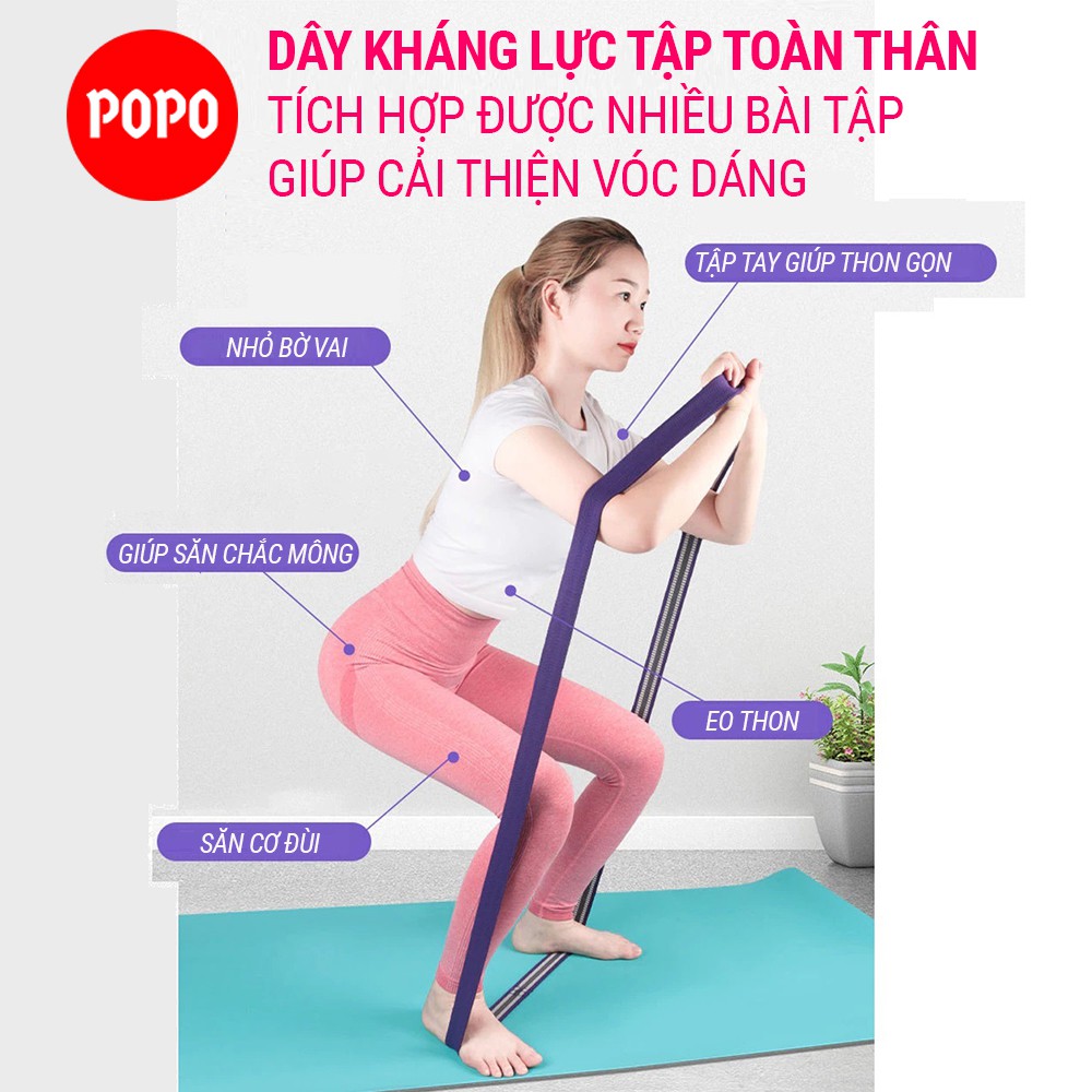 Dây kháng lực YOGA theo cấp độ, dây đàn hồi , khả năng chịu lực tốt, độ bền cao YGB5 dây tập toàn thân tập thể hình POPO