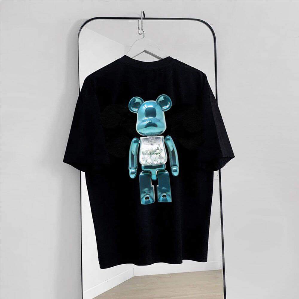 Áo Phông Gấu Xanh Lấp Lánh Phong Cách Nam Nữ Siêu Hot Bản Lớn Phối Sành Điệu Hot Mã GAREMSTORE