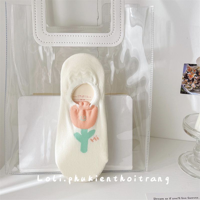 Tất Vớ Nữ Lười Nửa Bàn Chân Hình Hoa Nhiều Màu Sắc Dễ Thương - Loli.phukienthoitrang