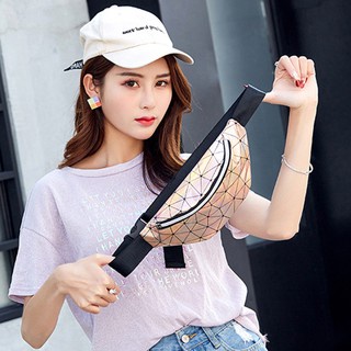 Túi đeo chéo bao tử cho nữ màu laser 3D cá tính TXN142 Sumio
