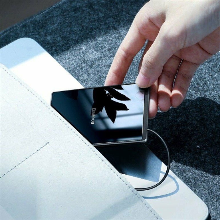 Đế sạc không dây Baseus Card Ultra-thin 15W, thiết kế chống nước IP67 siêu mỏng 0.3cm, chuẩn Qi cho iPhone, Samsung..