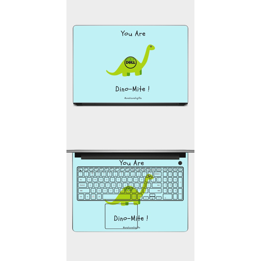 Skin laptop mẫu Khủng Long cute. Full các dòng như: Dell, Asus, Acer, Hp, Mac ,....