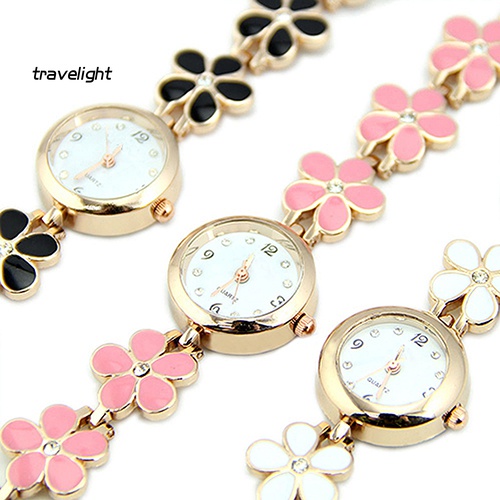 Đồng Hồ Đeo Tay Đính Đá Họa Tiết Hoa Cúc Thời Trang Dành Cho Nữ