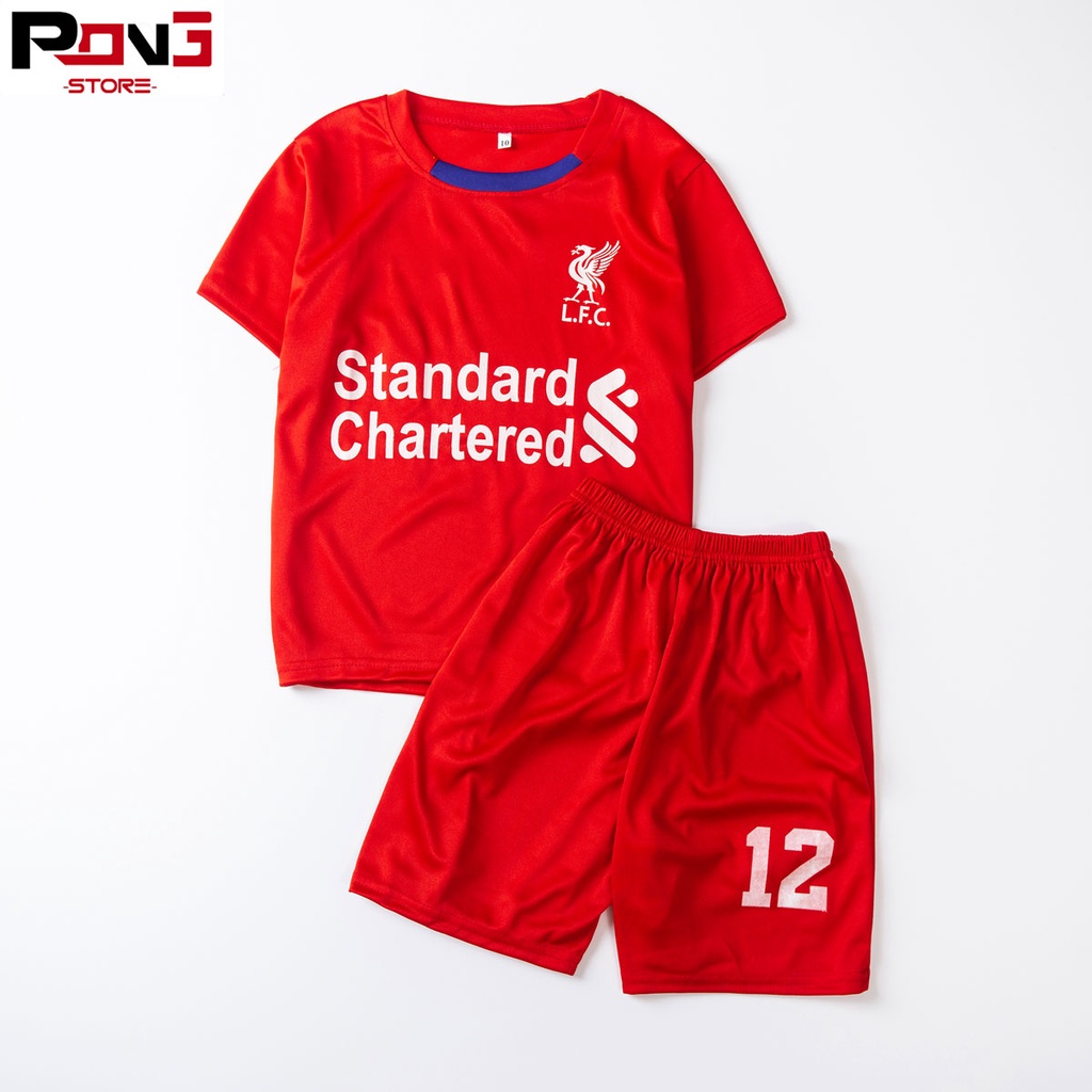 Bộ quần áo bóng đá trẻ em nam,nữ CLB Liverpool chất thun lạnh  cho các bé từ 2 đến 15 tuổi  của Pong__store