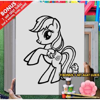 Tranh Canvas Tô Màu Hình Ngựa Pony Cdg 30x40 cm Mel1132