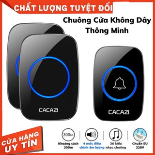 Chuông Cửa Không Dây Thông Minh Cacazi A10 - 36 kiểu nhạc chuông,  Chống Nước, bảo hành 1 đổi 1 trong 3 tháng