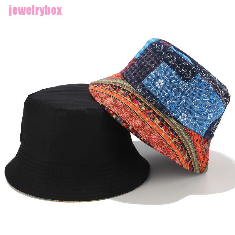 Mũ Bucket In Họa Tiết Phong Cách Vintage Cho Nam Nữ