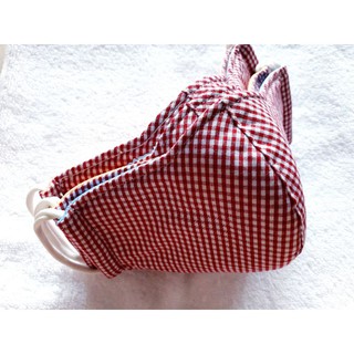 Khẩu trang vải CAO CẤP,  size bé trai , màu đỏ caro