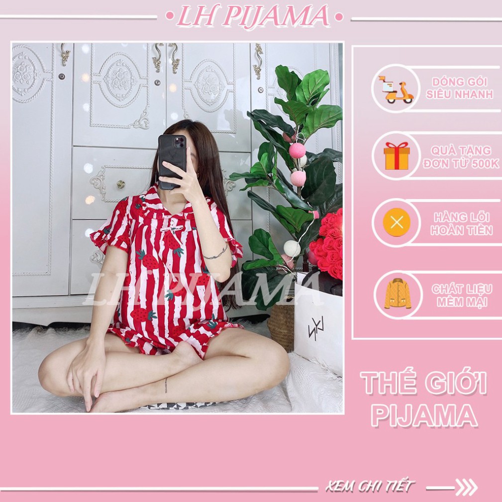 [ SALE chào hè chỉ 39k/bộ] Bộ pijama lụa nữ cao cấp tay ngắn - quần ngắn, chất liệu kate thái