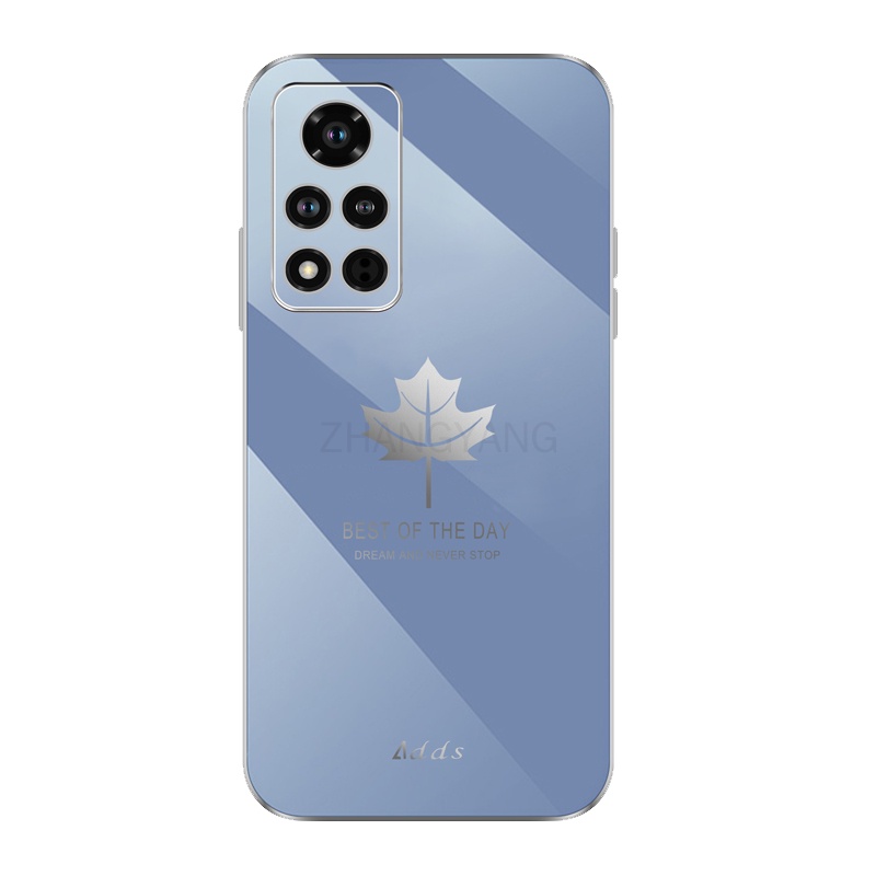 Ốp Điện Thoại Silicon TPU Mạ Điện Họa Tiết Lá Phong Kèm Dây Đeo Cho infinix hot 11s nfc infinix hot 11s infinix hot 11