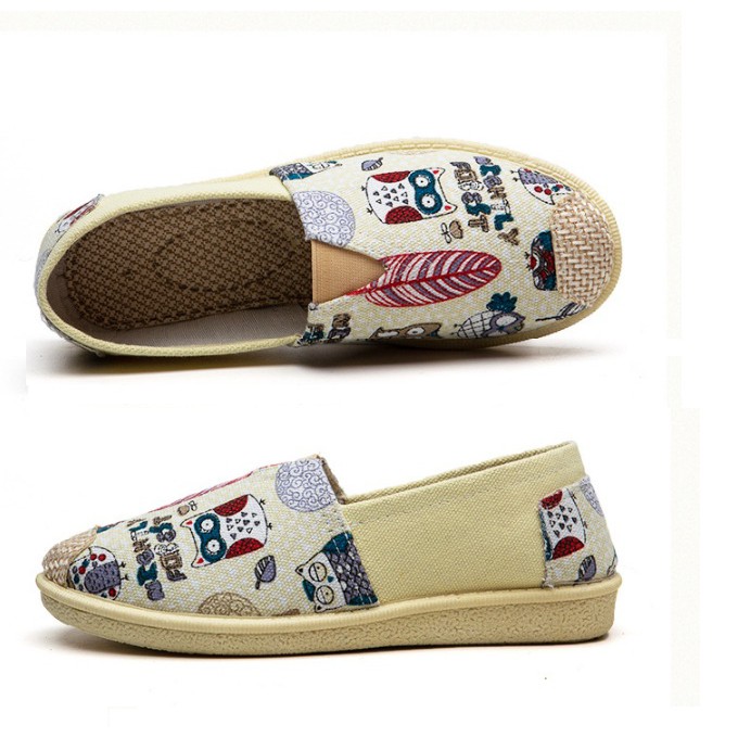 [CHUẨN LOẠI 1 QUẢNG CHÂU] Giày Toms hoa văn, slip on nữ S079 đế dẻo mang siêu êm, siêu nhẹ, in hình độc đáo