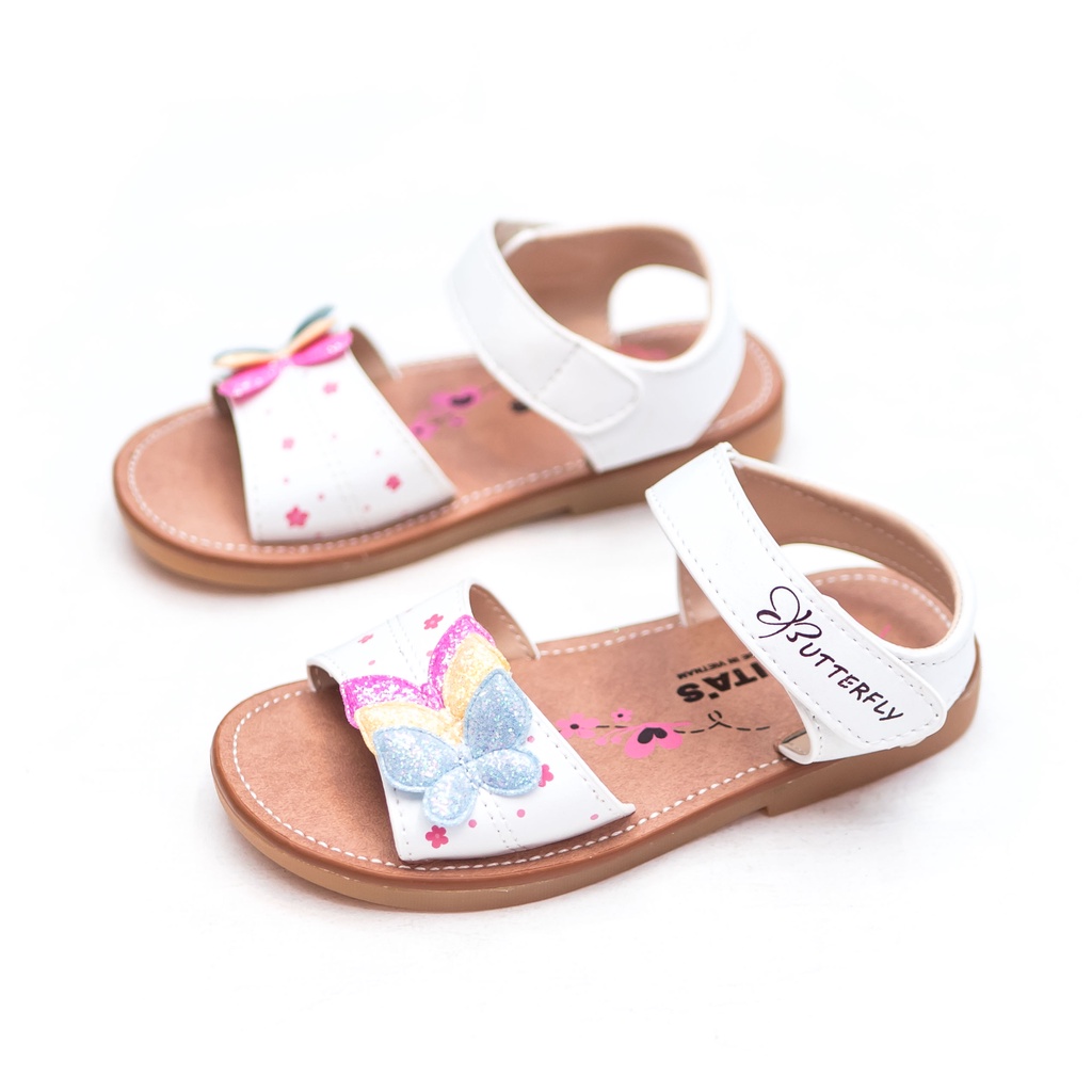 GIÀY DÉP SANDAL QUAI HẬU ĐẾ BẰNG HỌC SINH BÉ GÁI BITA'S SOB.273 (HỒNG + TRẮNG + XANH BIỂN) - BITAS