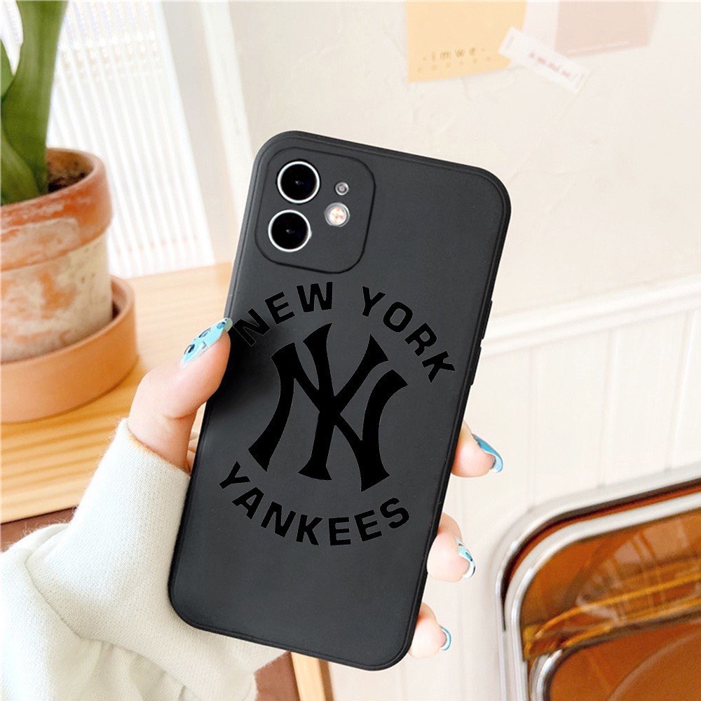 Ốp Lưng Iphone Cạnh Vuông, Bảo Vệ Camera In Logo NY Nhám ip 7Plus,8plus,x,xs,xsmax,11,11promax,12,12promax,13,13promax