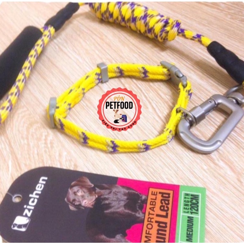 Dây dắt thổ cẩm kèm vòng cổ cho chó mèo Zichen