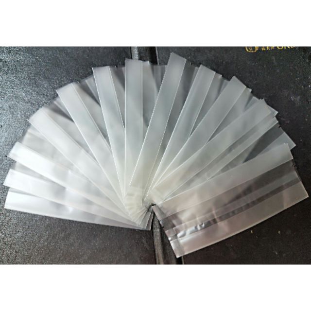 Túi 5*13+3 cm - Set 100 Túi bánh DỨA dày hạnh nhân bánh gạo lứt trà TRONG MỜ TRONG SUỐT hàn miệng