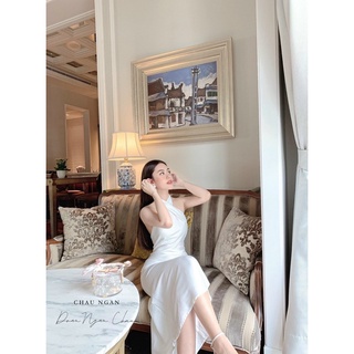 Đầm lụa cổ yếm sang trọng BYHUONG