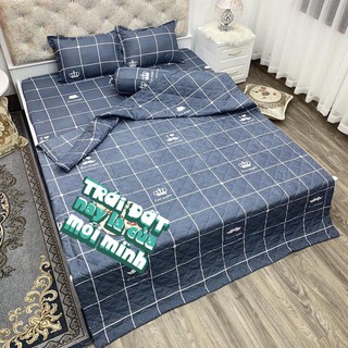Hỏa tốc HCM - Drap Giường Bộ Ga Gối ⚡️Ga Trải Giường⚡️1 Drap + 2 Áo gối nằm 45x65 cm MẪU KẺ RÂU