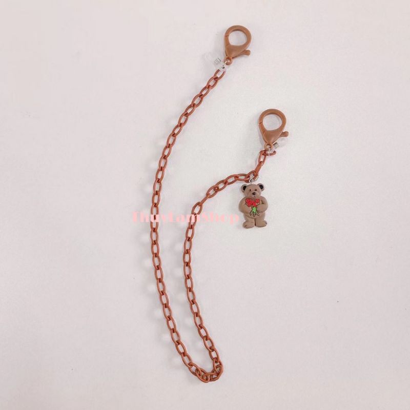 Dây đeo trang trí khẩu trang, kính mắt chống rơi trượt hình gấu dễ thương tiện lợi