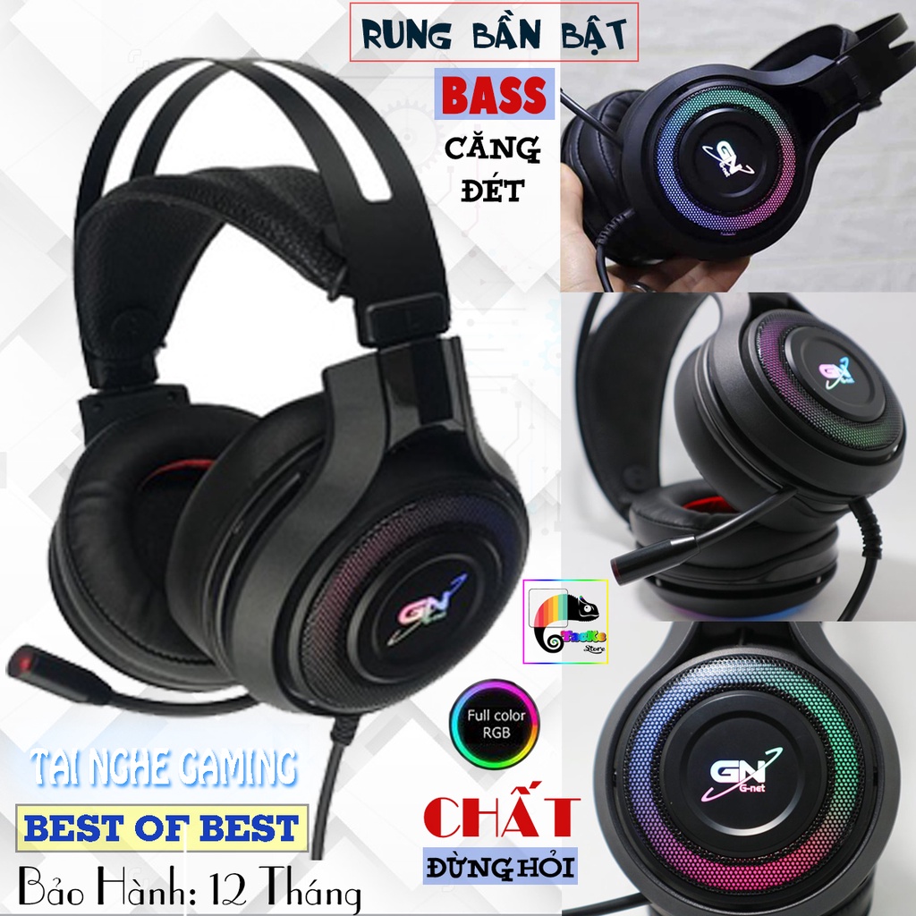 Tai nghe Gaming G-Net GH6 7.1 USB Led RGB, GH6 PLUS, RUNG, 7.1 RGB I Head phone GNET GH6, GH6 PLUS âm thanh 7.1 RGB LED