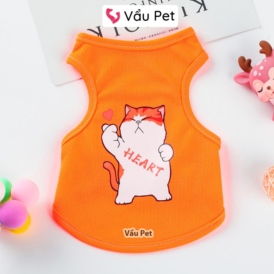 Áo cho chó mèo thun ba lỗ mùa hè - Quần áo cho chó poodle, con, lớn, mèo, thú cưng Vẩu Pet Shop