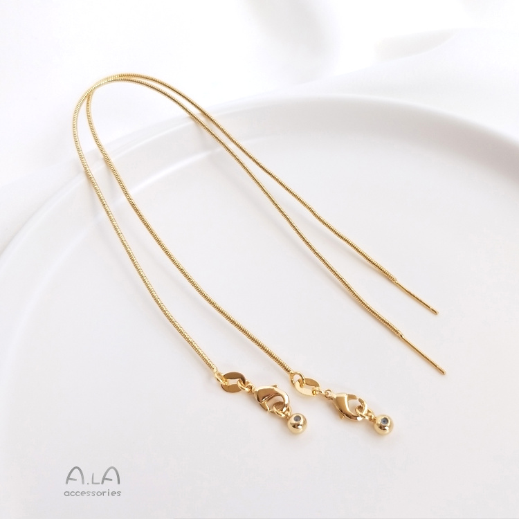 [Little Blu] Dây Chuyền Xương Rắn Bằng Đồng Che Phủ Cao Cấp Màu Sắc Vàng 14K Thông Dụng Làm Vòng Tay Dây Chuyền