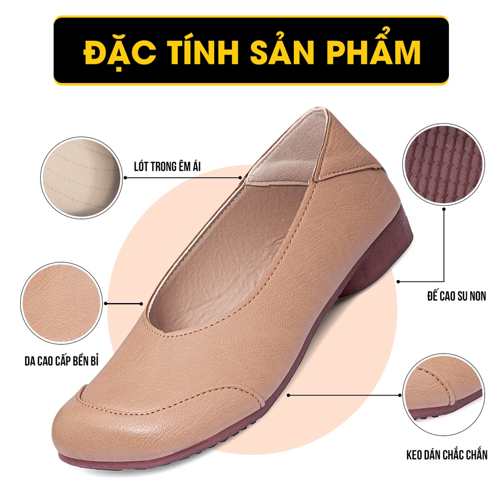 Giày lười nữ da mũi tròn TIMAN BN05 êm chân nhẹ nhàng thời trang bảo hành 1 năm