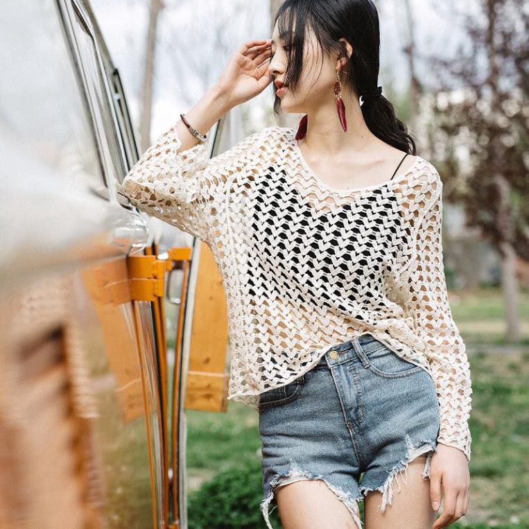 [Sẵn Hàng Giao Ngay] [ ♥️FREE SHIP♥️ ] ÁO LƯỚI TIM ĐI BIỂN HÀNG QUẢNG CHÂU