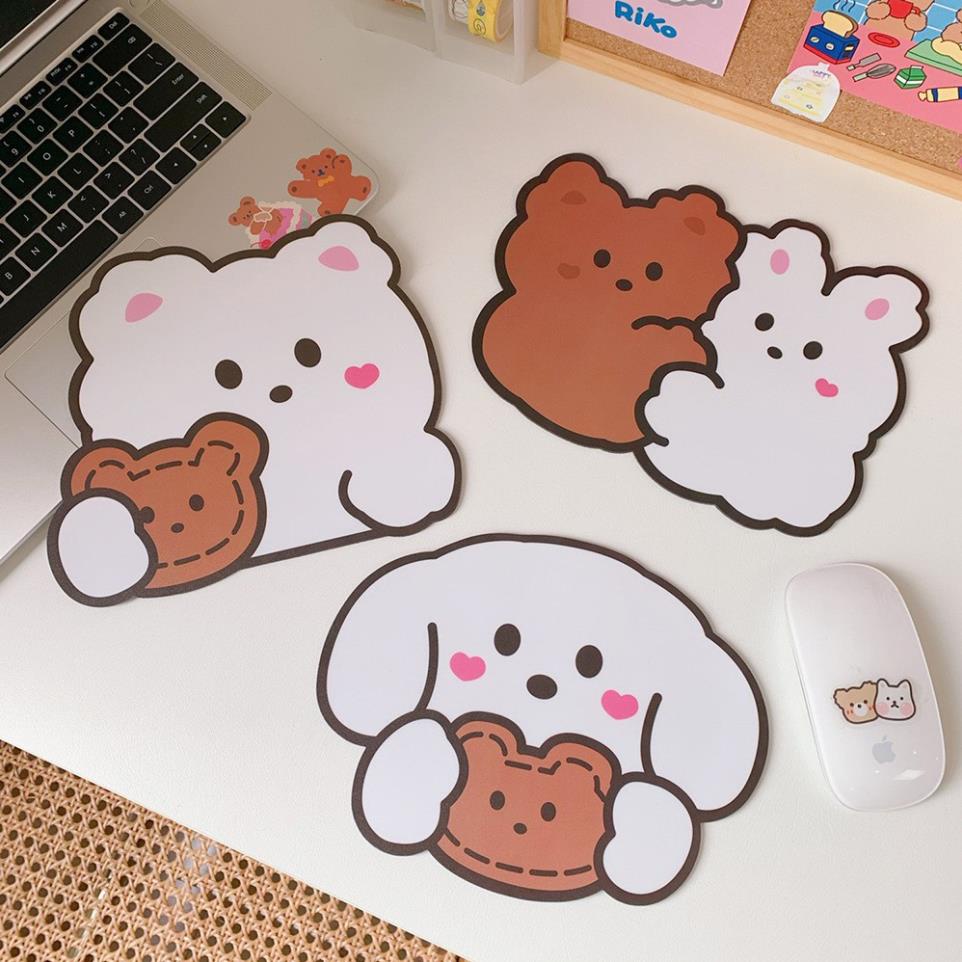 TẤM LÓT CHUỘT HÌNH GẤU - CÚN XINH XẮN KHÔNG THẤM NƯỚC