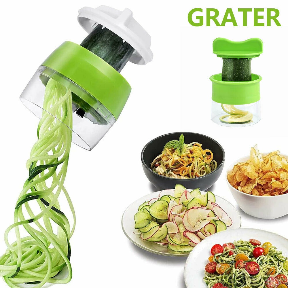 Portable Vegetable Fruit Spiralizer Slicer Grater Handheld Spiral Cutter Peeler