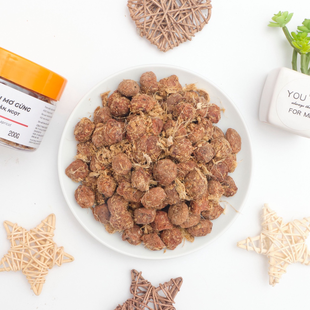 Ô mai mơ gừng VIETGOURMET  ô mai ăn vặt vị chua, mặn, ngọt đặc sản hà nội  ( hộp 200gr )