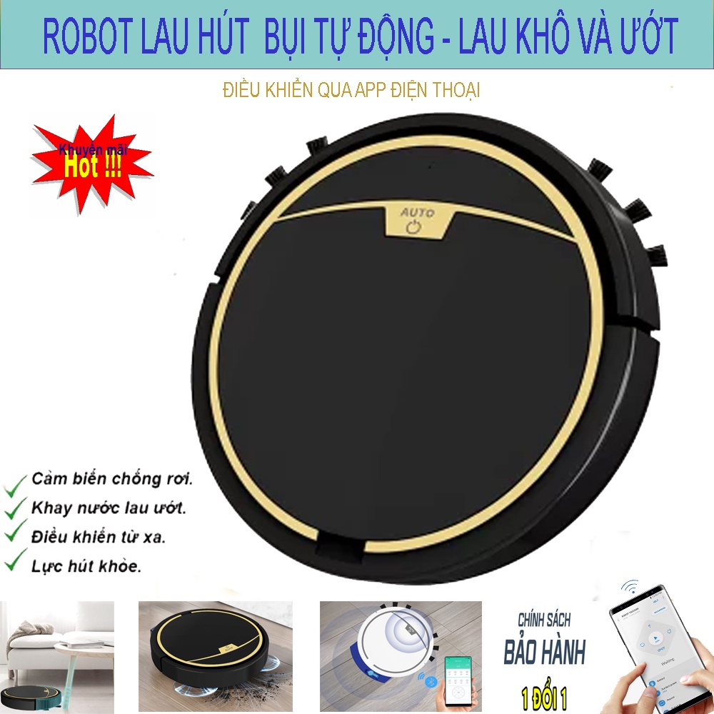 Robot Hút Bụi RS 600, Robot Hút Bụi Lau Nhà, Công Suất Hút Cực Mạnh, Cảm Biến Chống Rơi Thông Minh, Khay Đựng Nươc Lớn