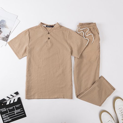 ( Ảnh Thật) Bộ Đũi Nam Quần Dài Áo Ngắn Tay 100% Chất Đũi Mềm Mát, Nhẹ Mặc Như Không Mặc