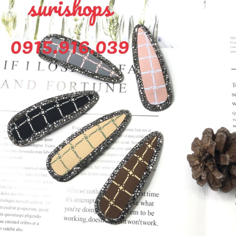 Kẹp mái sọc viền thời trang, kẹp tóc hàn quốc