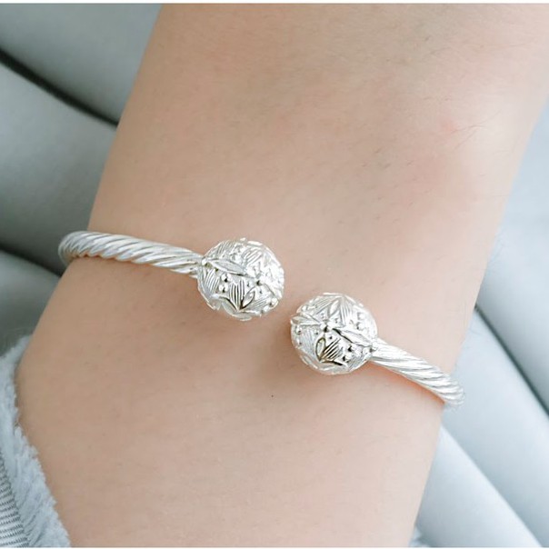 Vòng Tay Nữ Bạc 925 Cao Cấp SHIMMER SILVER FLORAL SIGNATURE Thiết Kế Độc Quyền