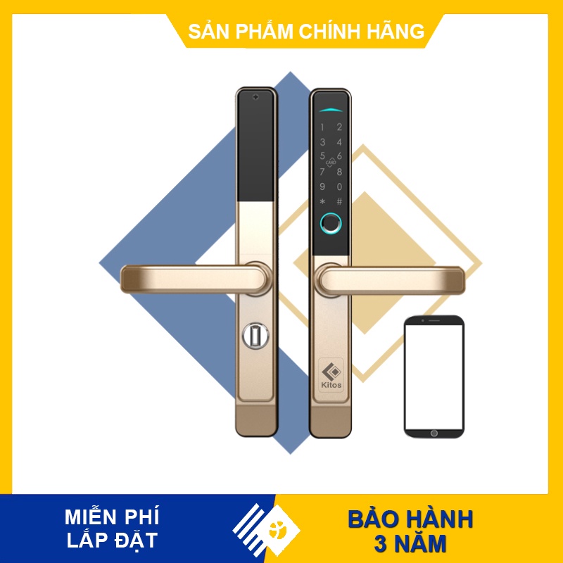 Khóa vân tay cửa nhôm Kitos KT- Al38 Plus chính hãng- Bảo hành 02 năm, miễn phí lắp đặt