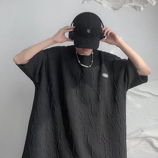 ✦AFFLIGA✦ Áo Thun Tay Ngắn Dáng Rộng Màu Sắc Đơn Giản Phong Cách Hàn Quốc Thời Trang Mùa Hè Cho Nam