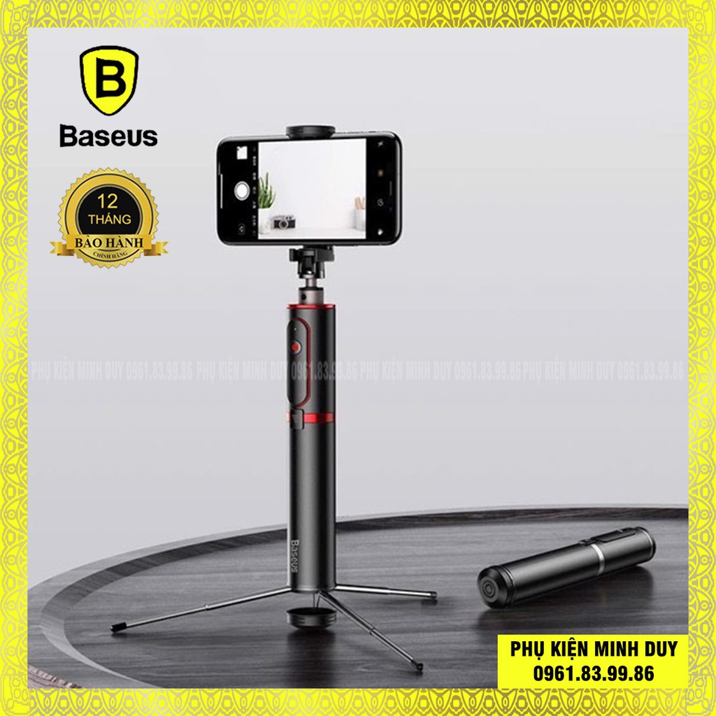 Gậy chụp hình tự sướng/ Live Stream tích hợp Tripod xếp gọn Baseus Fully Folding Selfie Stick (Bluetooth Remote...)