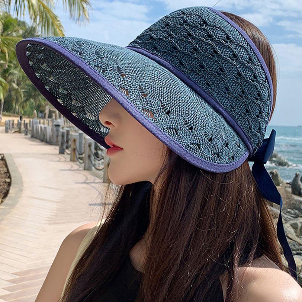 Mũ Chống Nắng Thoáng Khí Đính Nơ Lớn Thời Trang Mùa Hè Cho Nữ