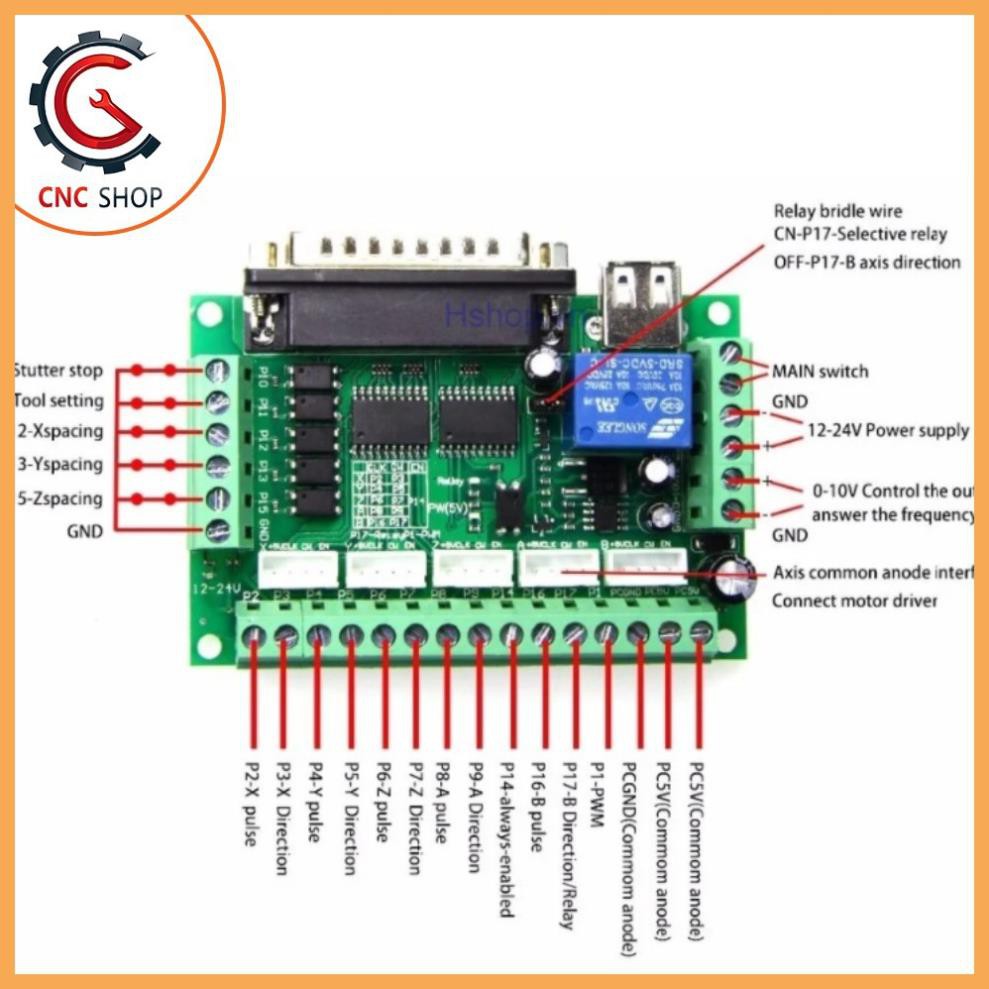 Mạch MACH3 CNC LPT (BOB Mach3 5 Trục)