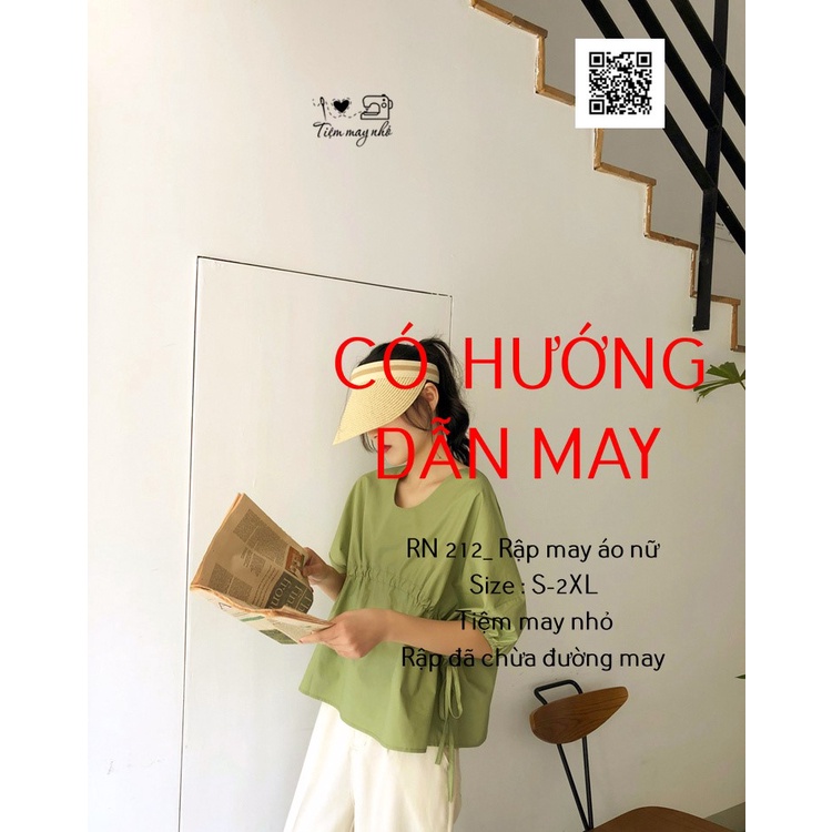 RN212_rập giấy may áo rút eo nữ