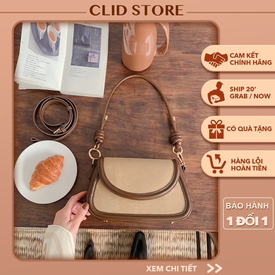 Túi xách đeo chéo nữ Micocah da lộn thời trang Vintage - Túi đeo vai nữ có 2 dây đeo thay đổi phong cách MSP:502