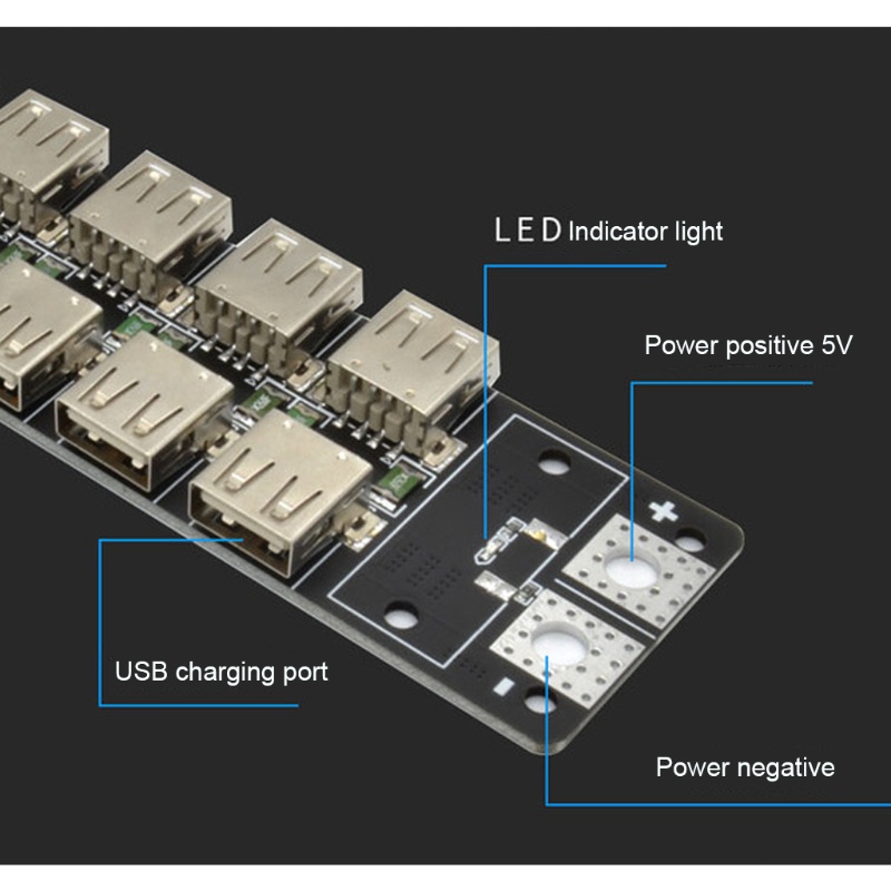 Mô Đun Sạc USB Nhiều Cổng 12AWG Kèm Dây Silicon Sạc Nhanh