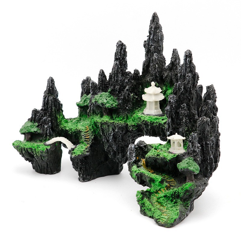 Mô hình hòn non bộ núi đá thủy sinh phụ kiện bể cá - non bộ trang trí hồ cá