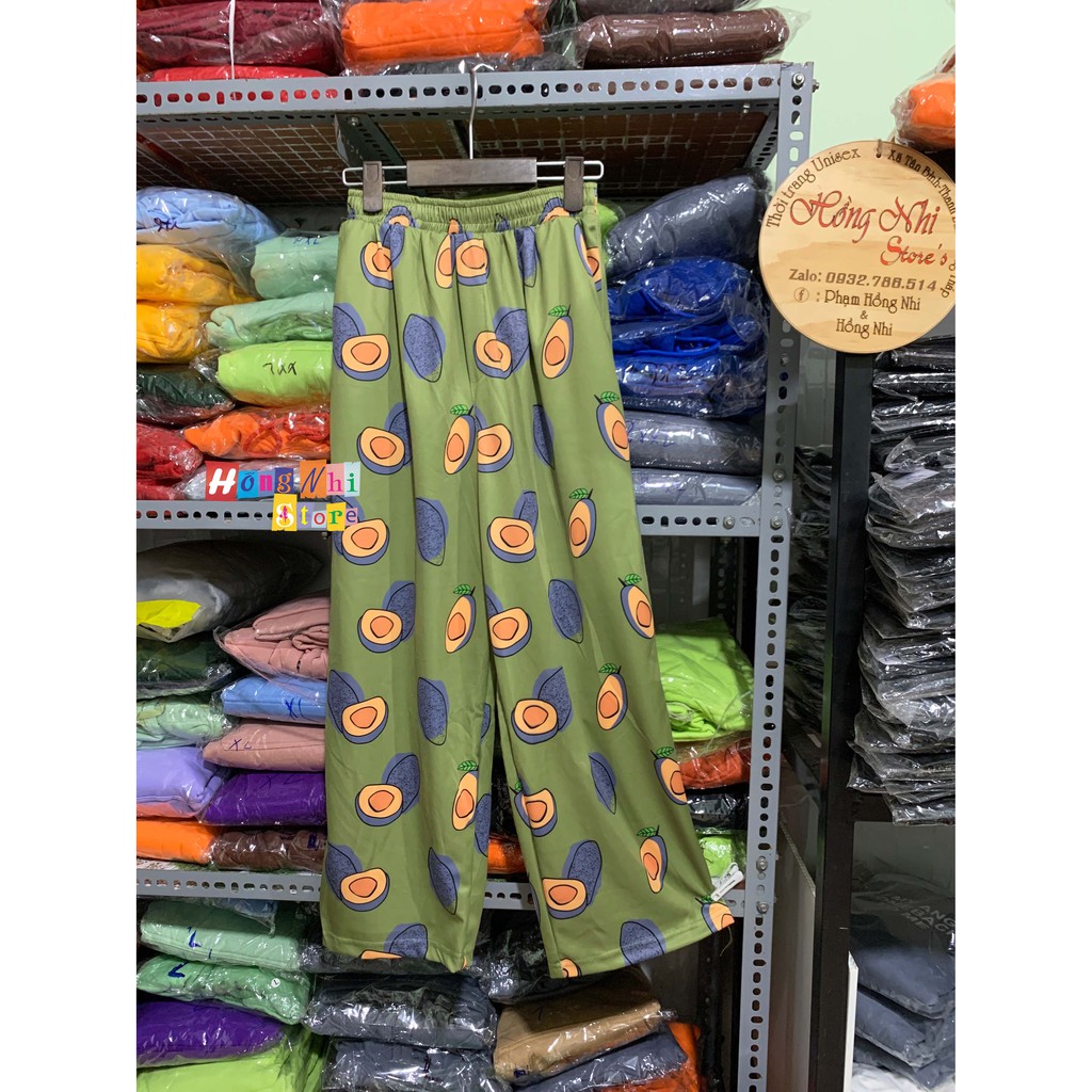 Quần Hoạt Hình Dài Ống Rộng Trái Bơ Cartoon Pant Oversize Ulzzang Unisex - MM